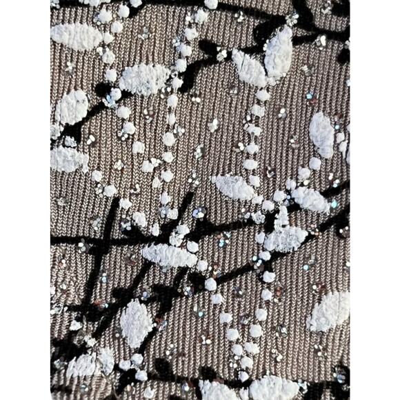 Alex Evenings Top Womens Size S Tan Stone Embellished Open Cardigan Sleeveless - Picture 5 of 10